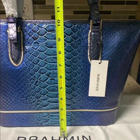 Brahmin Medium Asher Sapphire Ateague Genuine Leather tote